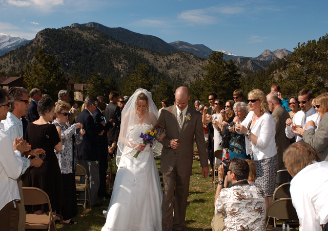 Just Married! Estes Park, Colorado. We had great weather for an outdoor ceremony.
